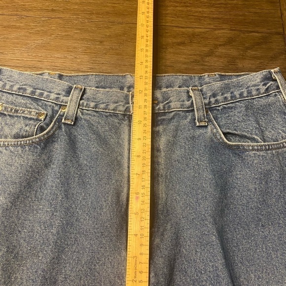 Carhartt Relaxed Fit Men's Work Career Straight Leg Thick Blue Jeans Size 38x32. - Picture 5 of 12